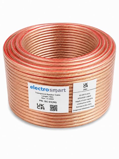 electrosmart - Rollo de cable para altavoz (50 m)