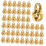 KAILIKETIY 100個 ベルペンダント 結婚式 たち クラフト ラウンド ブロンズ 番号 女の子 小さなベル 鐘を作る 工芸用の小さな鐘 風鈴チャーム 風鈴の鐘 金属 Golden