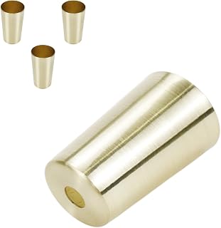Crapyt 4 protectores de suelo de latón dorado para muebles, patas de muebles de metal de 5 cm de alto, herrajes decorativos clásicos, cocina, baño, dormitorio, mesa, silla, armario, cama
