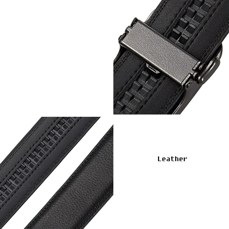 Leather Men's Belt Business Clothing Accessories Alloy Automatic Buckle image 4