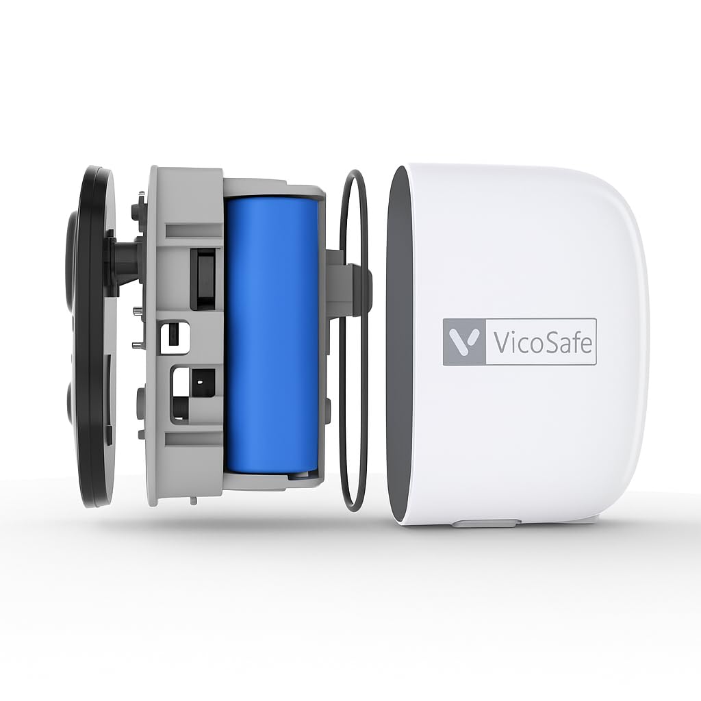 VicoHome CG6 Bezprzewodowa kamera zewnętrzna do monitoringu kolorowa noktowizja 2K wykrywanie ruchu AI 2-way audio, WiFi bateria odporność na warunki atmosferyczne IP65 reflektor alarm chmura/karta SD