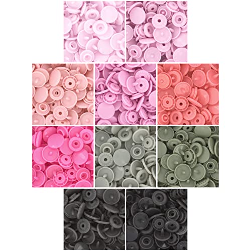 KAM - I Like Big Buttons! Starter Pack of 250 Complete KAM Snaps/Plastic Snap Sets for No Sew Fasteners/Cloth Diaper/Sewing/Unpaper Towels/Nappies/Buttons/Mama Pads (Baby Girl Pink)