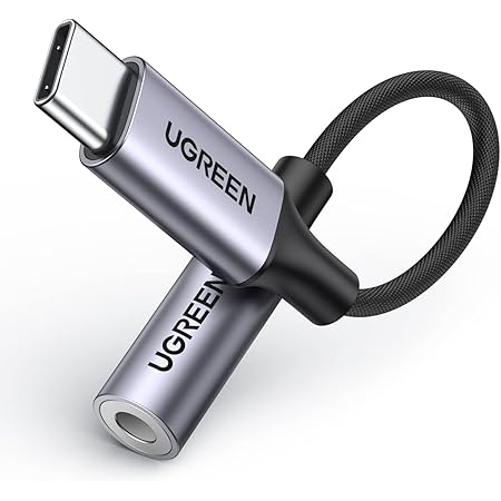 【ハイレゾ音質】 UGREEN USB C イヤホンジャック 変換 USB C イヤホン変換アダプター Type C-3.5mm 変換アダプタ Aux usb-cオーディジャックDAC搭載 24bit/96KHz対応 Hi-Fi高音質 TRRS/4極 タイプc イヤホン 変換 高耐久性ナイロン編み USB C 変換アダプタ ヘッドフォンジャックアダプタ 音量調節/通話/音楽対応 コントロール機能付き iPad/ iPad Pro/Android/Type Cなど機器に適用 シルバー