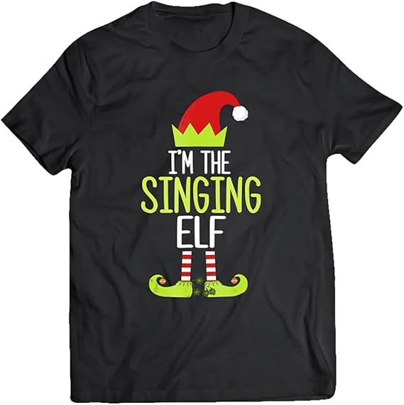 I’m The Singing Elf Shirt Christmas Family Elf Costume Tee Tshirt