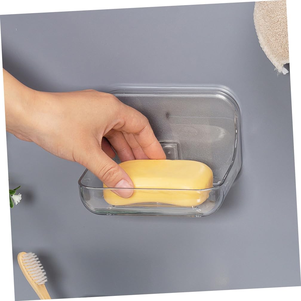 ULTECHNOVO 3stücke Selbstklebender Seifenhalter Für Badezimmer Wandmontierter Wasserdichter Abtropfender Seifenspender Bohren Transparent Wiederverwendbar Installieren Für Dusche