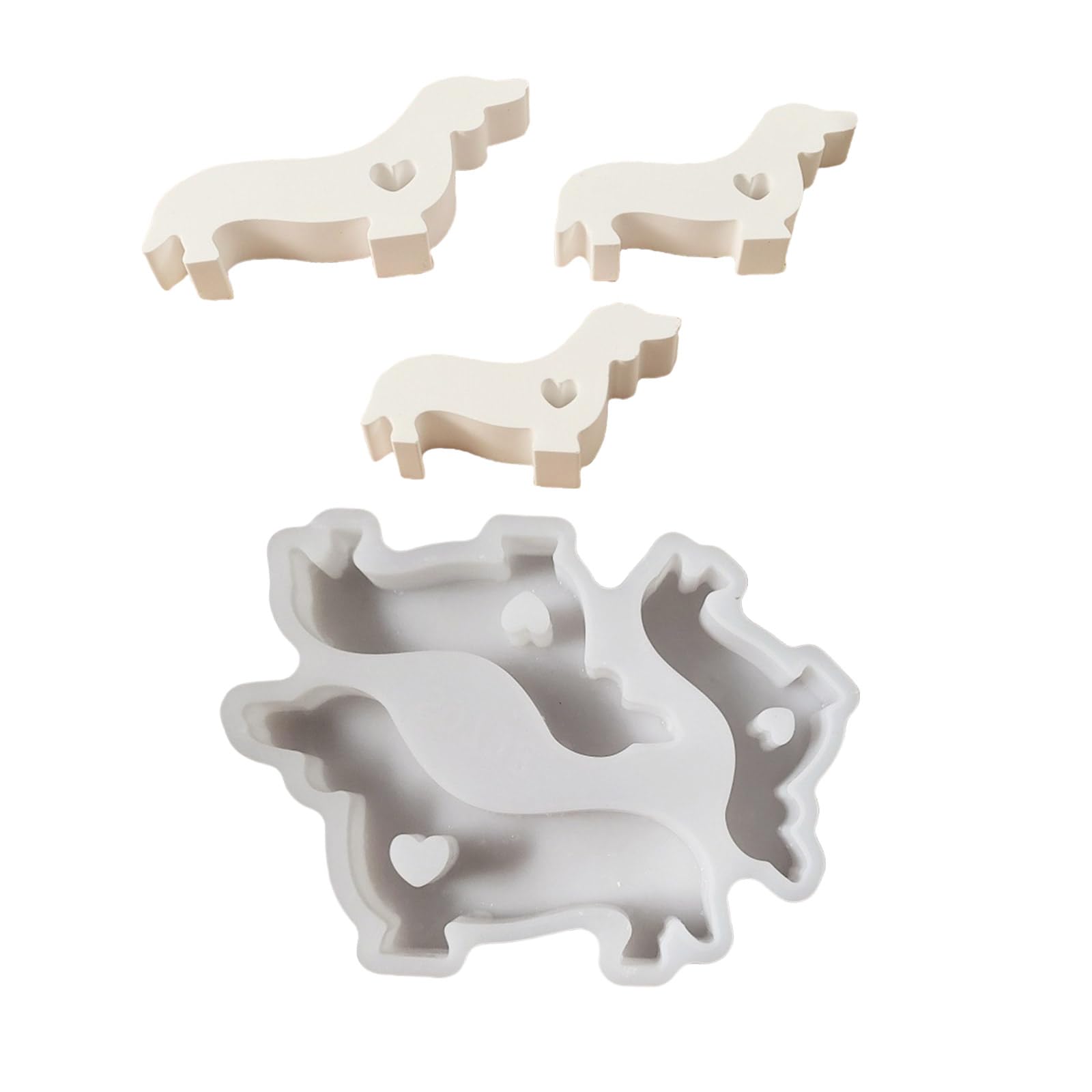 hogtnd Candle Molds Soft Silicone Epoxy Resin Accessories 3D Dachshund Dog Mould Easy to Demold for Making Candle Soap Fondant Soft Silicone Mold