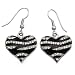 Zebra Stripe Animal Print Love Heart Dangle Earrings Rhinestone Lily Flower Jewelry Charm