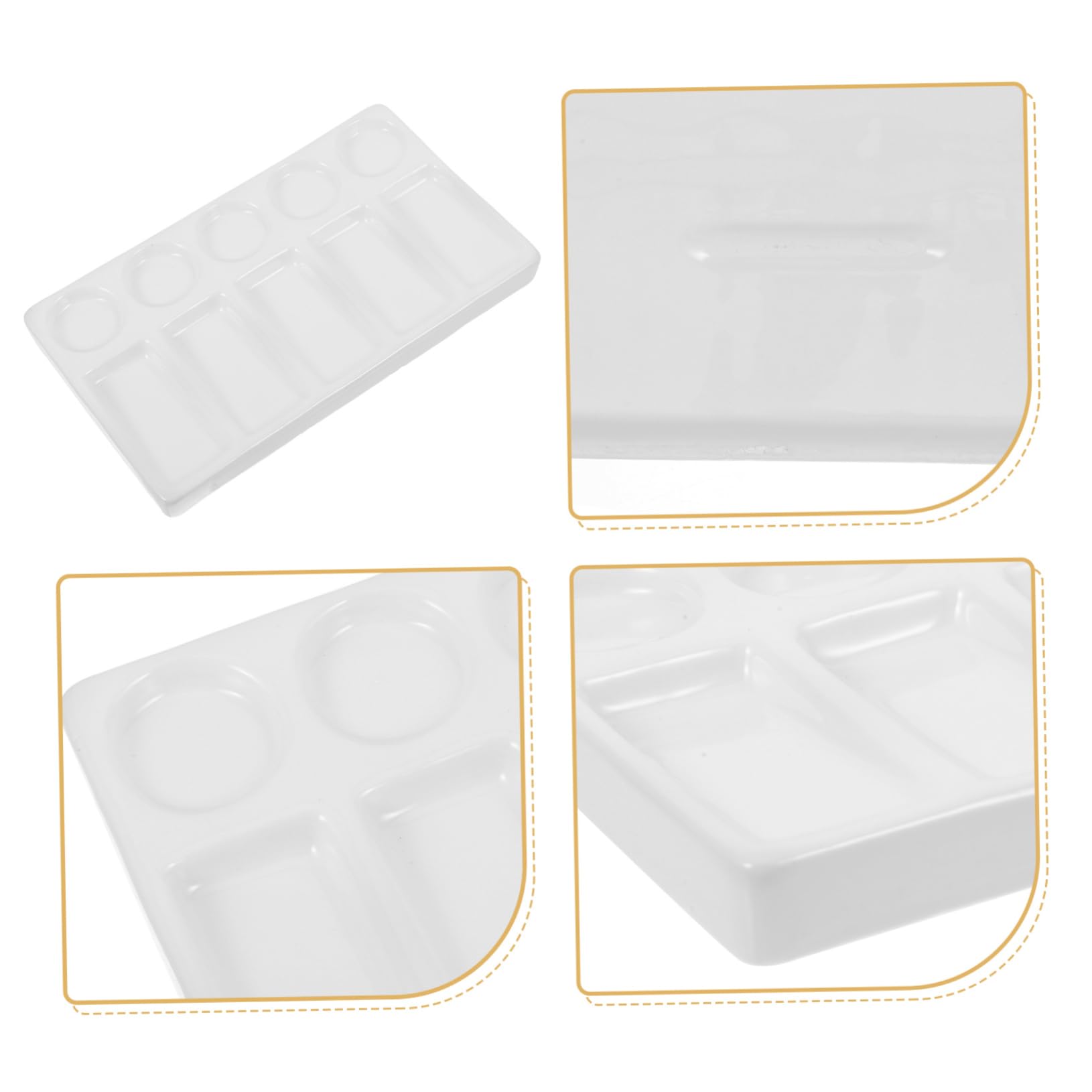 Palette Rectangulaire 10 Puits en Plastique, Blanche