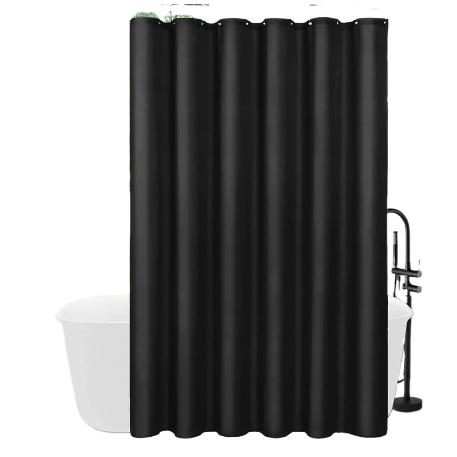 Cortina de Ducha Cortina de Ducha baño PEVA Impermeable bañera Cortinas fácil Limpiar a Prueba con Ganchos(120x180cm)