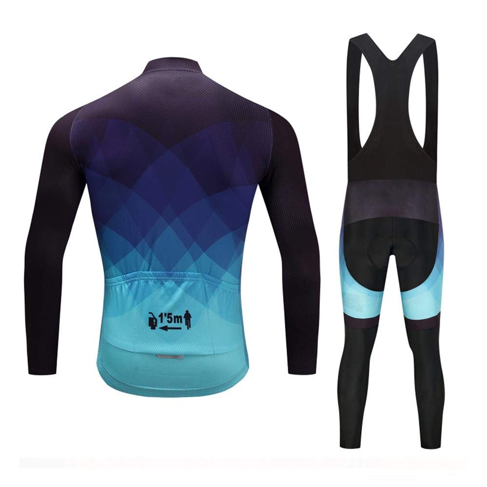 Moxilyn Radtrikot Herren LangarmAnzüge Radtrikot Set Radfahren Kleidung Winddicht Langärmliges Fahrradtrikot Hose mit 9D Gel Sitzpolster Sport & Freizeit MTB Radtrikot für Herbst