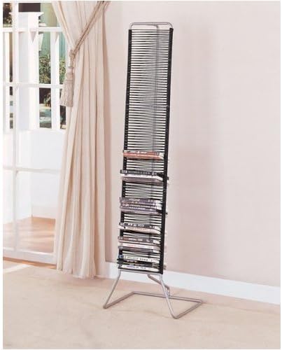 Dvd Rack Plastic Black Amazon.com: AtHomeMart Black and Silver Finish CD/DVD Rack : Electronics