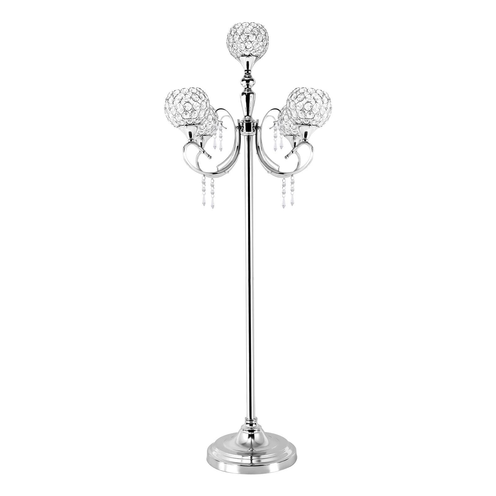 NYW Glass Candle Votive Pillar Holder Floor 49 Inches Tall Candelabra for Tables Dec