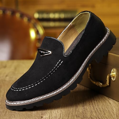 Image of Coramtty Men's Dress Loafers Classic Comfort Vintage Suede Slip On Business Work Driving Walking Casual Shoes