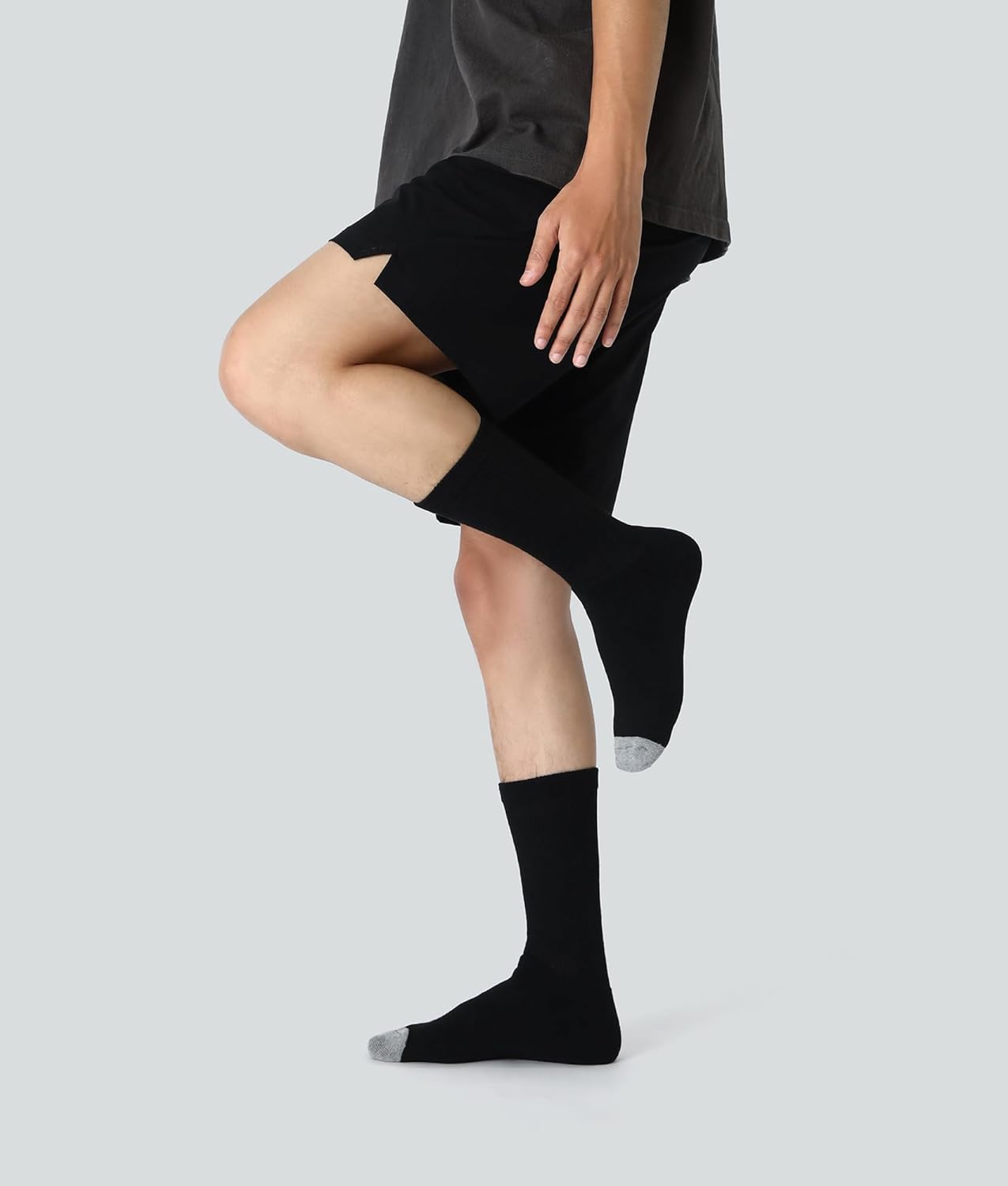 WANDER Men's Running Crew Socks 6 Pairs Cotton Athletic Socks for Men Cushion Performance Socks 8-12/12-15 - Image 6