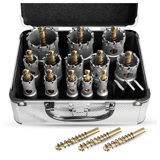 METOTY 19 stück lochsäge metall set,Hartmetall Lochsäge,Hartmetall Bohrer Metall tarke TCT Bohrer Set,mit Titan-Piloten und L-Wrench,für Stahl Eisen Aluminum Metall Hole Saw