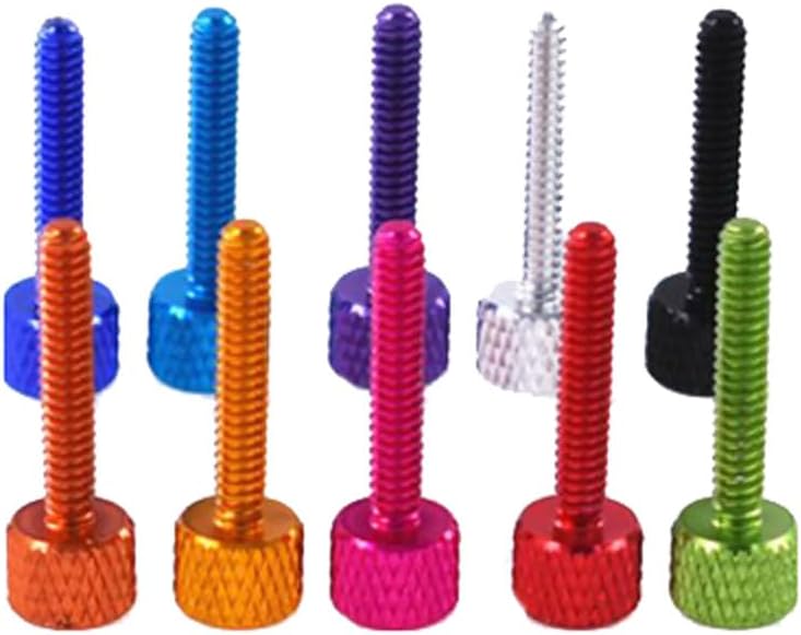 2pcs 6#-32 * 20mm*8mm*6mm Peach red color Aluminum alloy high head reticulated bolts hand-tightening Non-slip bolt