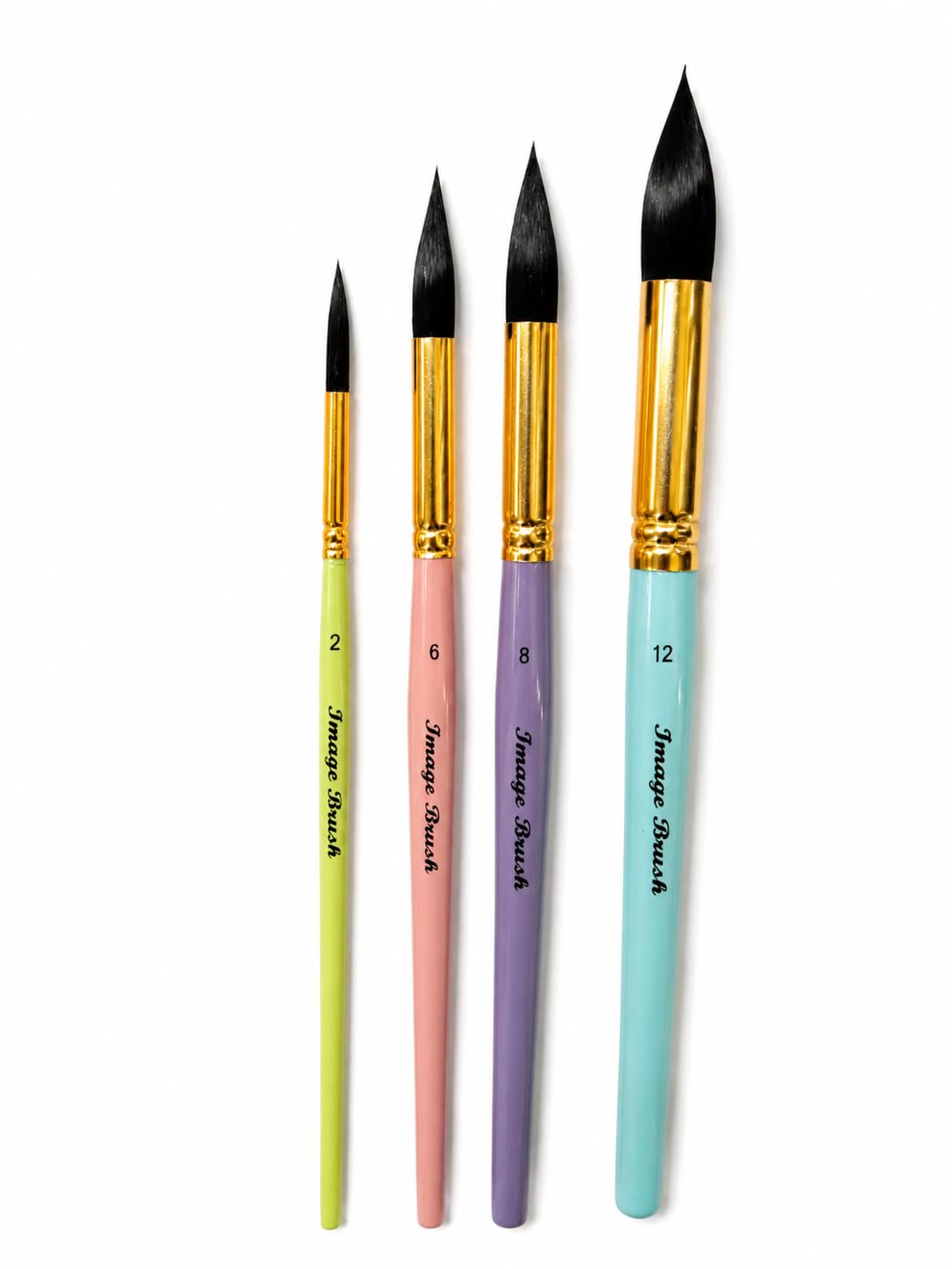 Image Brush Mop Watercolour Paint Brush Set Round Sizes 2 6 8 12 | Synthetic Hair, Fine Tip Detailing, No Shedding Bristles, Wash & Shading, short wooden Handle-image-48