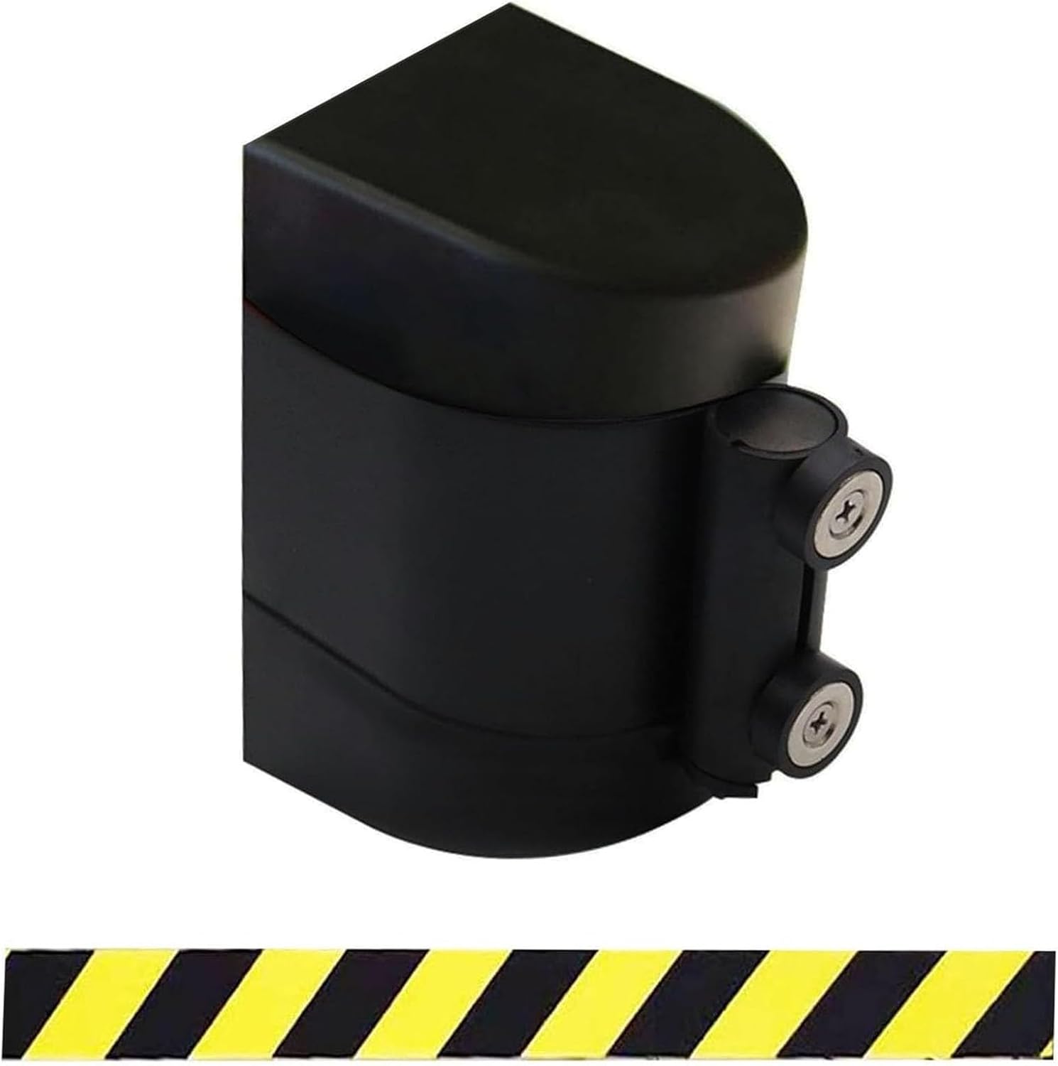 Black Magnetic Attraction Retractable Belt Barrier,6.6/9.8/16.4FT Optional,Magnetic Queuing Safety Tape Cordon with mounting Accessories,for Crowd Control(A,5M/16.4FT)