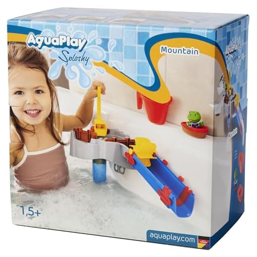 AquaPlay Sploshy Mountain Badewannenspielzeug - Wasserspielzeug für Kinder ab 1,5 Jahre - Spielzeug-Wasserbahn mit Pumpe, Stausee & Boot inkl. Saugnäpfe für Badewanne & Co.