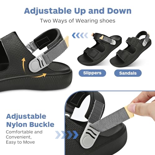 Slides for Men,Mens Slides Sandals for Men Adjustable Beach Sandal Platform Sandals Comfort Lightweight Ultra Cushion EVA Slides2