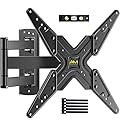 AM alphamount TV Wall Mount Full Motion Articulating Tilting TV Mount Bracket Swivel Extend Rotate for Most 26-55 Inch Flat Curved TVs with Max VESA 400X400mm Single Stud Wall Mount Holds up to 88lbs