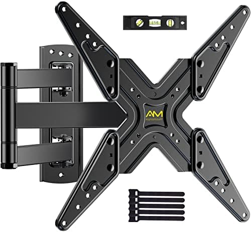 TV Mount, Full Motion TV Wall Mount Swivel Tilt for 26-60 Inch TVs and Monitors up to 70lbs, Single Stud Corner Outdoor Wall Mount TV Bracket Articulating Extension Leveling Max VESA 400X400mm
