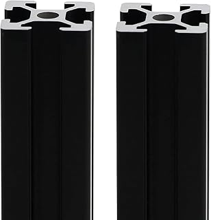 Mssoomm 2 Pack 2020 Aluminum Extrusion Profile Length 39.37 inch / 1000mm Black, 20 x 20mm 20 Series T Type T-Slot European Standard Extrusions Profiles Anodized Linear Rail Guide Frame for CNC