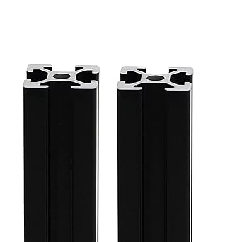 Mssoomm 2 Pack 2020 Aluminum Extrusion Profile Length 59.06 inch / 1500mm Black, 20 x 20mm 20 Series T Type T-Slot European Standard Extrusions Profiles Anodized Linear Rail Guide Frame for CNC