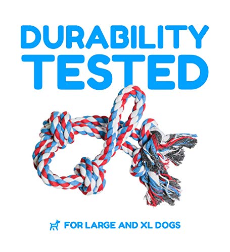 XL Dog Rope Toy For Aggressive Chewers – Benefits Non-Profit Dog Rescue – Tug of War Dog Toy, Dog Toys for Large Dogs, Tough Dog Toys, Nearly Indestructible Dog Toys for Aggressive Chewers, Red XL Dog Rope Toy For Aggressive Chewers – Benefits Non-Profit Dog Rescue – Tug of War Dog Toy, Dog Toys for Large Dogs, Tough Dog Toys, Nearly Indestructible Dog Toys for Aggressive Chewers, Red