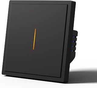 Alexa Lichtschalter, Zigbee Smart Lichtschalter Kompatibel mit Alexa/Google Home, Lichtschalter Unterputz Funktioniert mit Tuya/Smart Life App, Neutralleiter Benötigt 1 Fach 1 Weg Schwarz