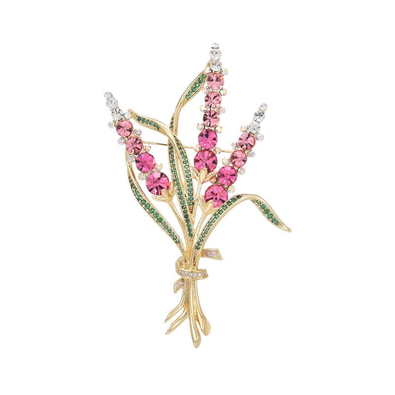 Image of Flower Brooch Pins for Women Rhinestone Red Pin Blazer Dress Denim Jacket Lapel Pin Wedding Holiday Gift Accessories