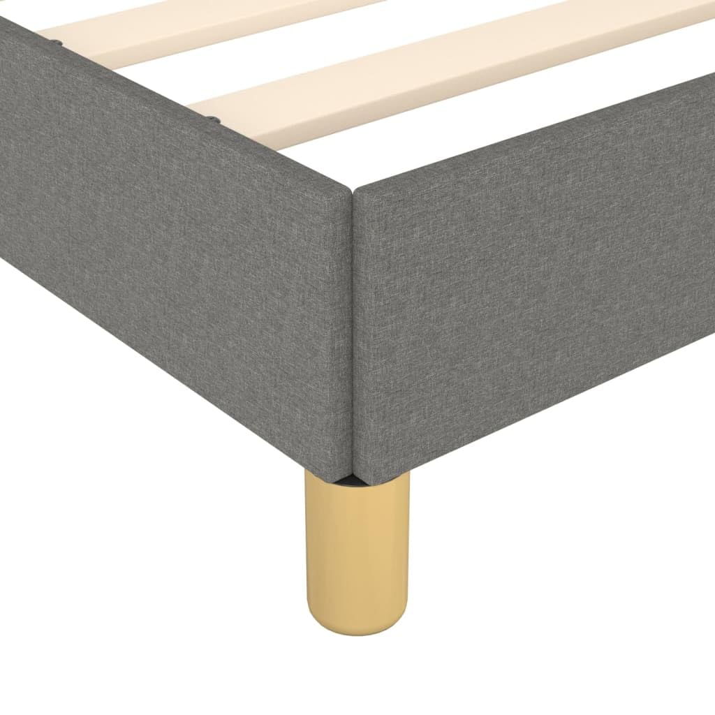 vidaXL Estructura de Cama Matrimonial Somier Tapizado Dormitorio Base Habitación Muebles Mobiliario Cuarto Descanso de Tela Gris Oscuro 140x200 cm