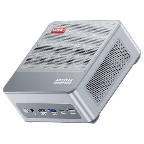 AOOSTAR GEM12 MAX Mini PC Ryzen 9 6900HX(8C/16T,up to 4.9GHz), 32GB DDR5 RAM 1TB PCIe4.0 SSD Mini Gaming PC, 4K@144Hz 4-Screen Display, OCuLink Dual USB4, HDMI/Dual 2.5G LAN/ BT5.2/WIFl6