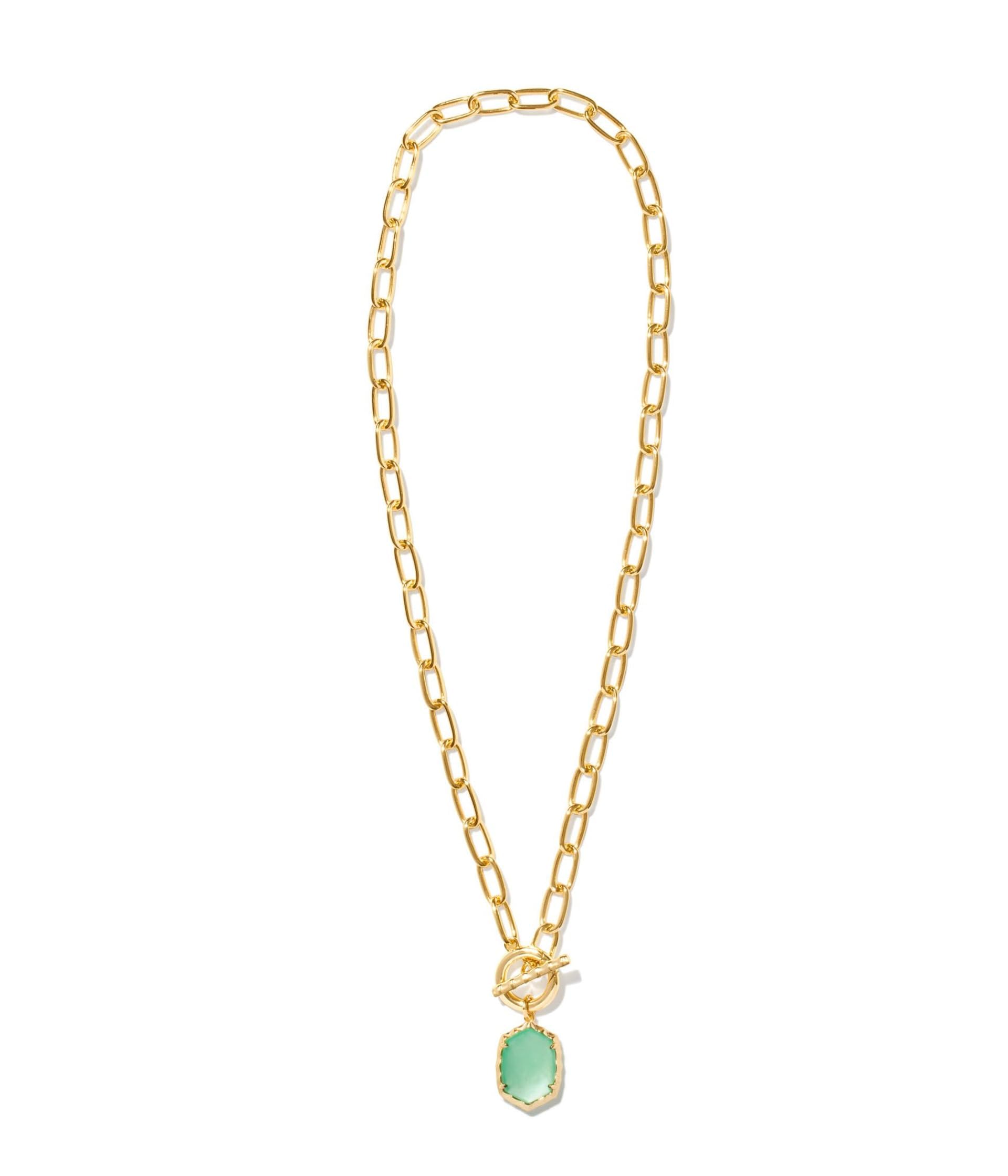Kendra Scott Daphne Link And Chain Necklace Gold Light Green Mother Of Pearl One Size