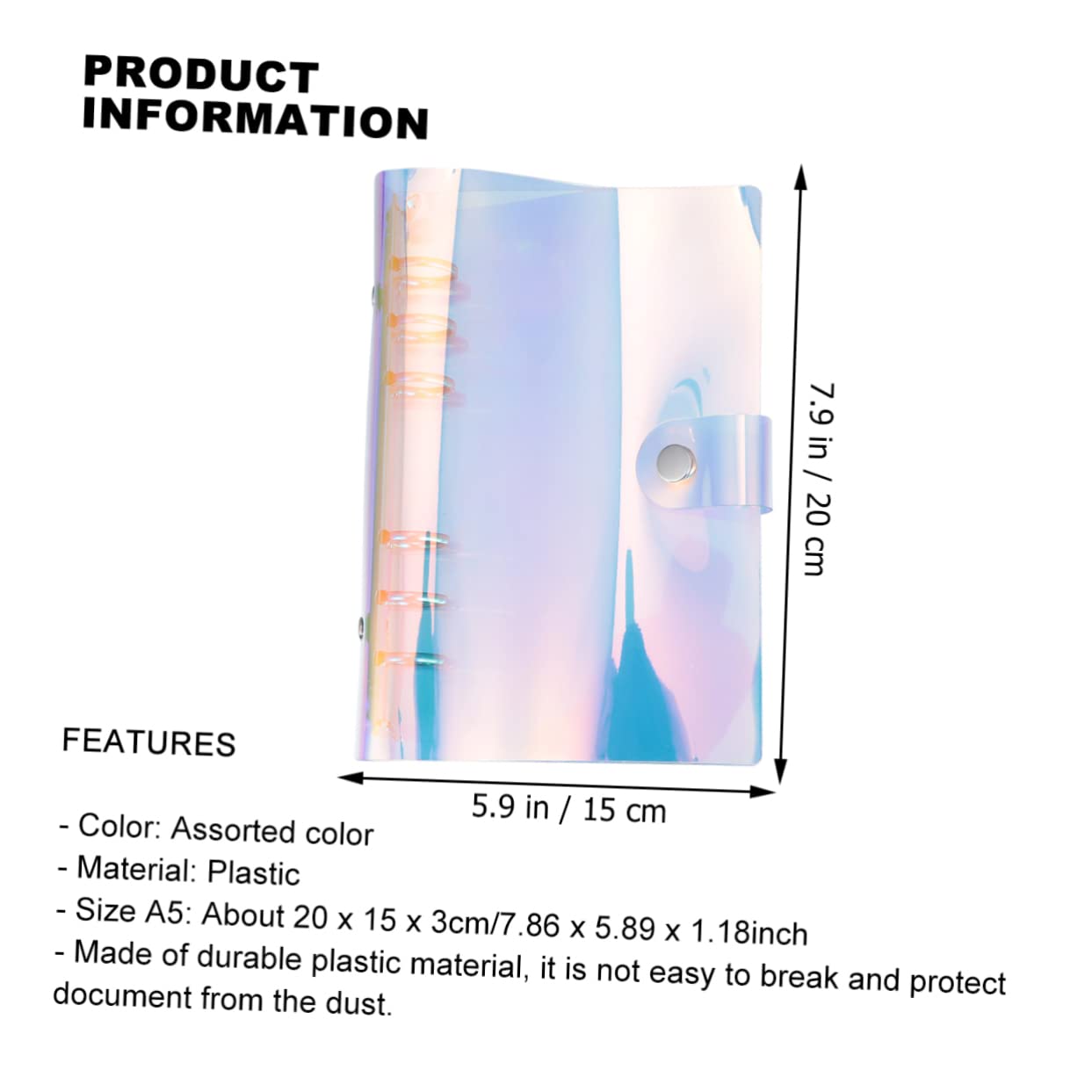 HOMSFOU 2pcs Lightweight Binder Shell for Files and Paper Organization Portable Folder for Office School and Everyday Use and Material for Performance