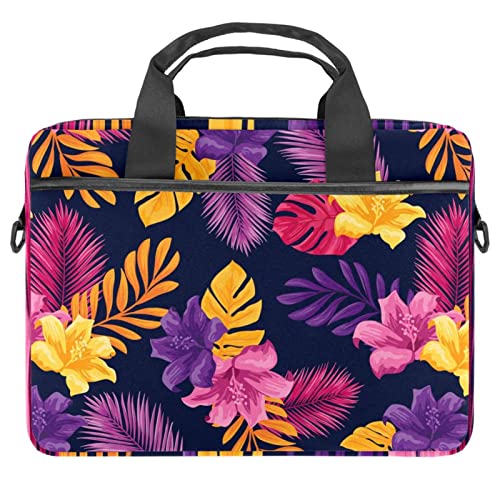 Sacoche ordinateur 13-14 pouces à motif floral jaune violet pour femme active
