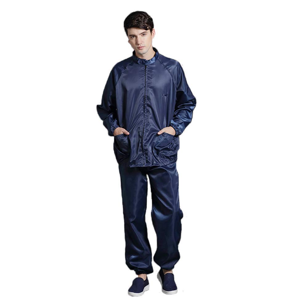 Long Sleeve ESD Suit Stand Collar with Zipper Unisex Anti-Static Non-Stretch Comfort Fit Uniform