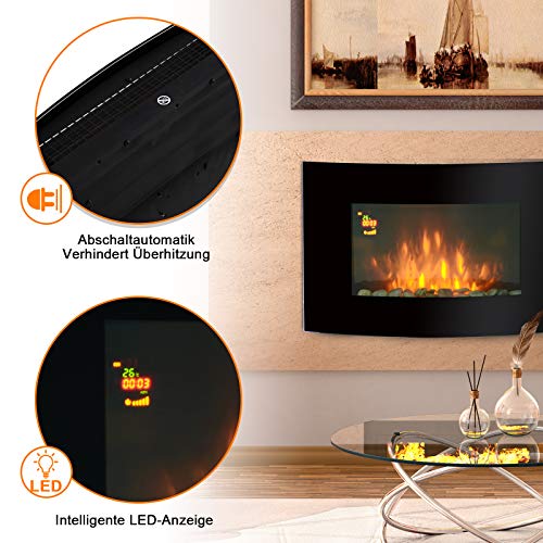 HOMCOM Elektrokamin Kamin Kaminofen Elektrischer Wandkamin (Modell7/65 x 11,4 x 52cm) - 4