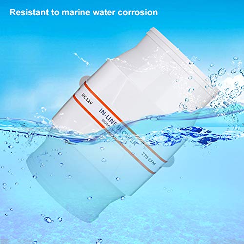 Gototop 12V Boat Blower 4 Inch In Line Air Blower 12V 270Cfm Electric Marine Bilge Air Blower Fan Mute Strong Ventilation Fan For Yacht Caravan #TOP4