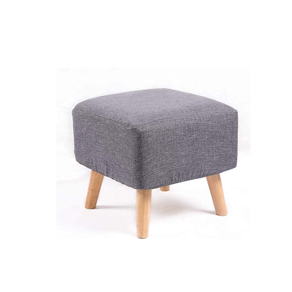 Grand repose-pieds ottoman carré moderne rembourré tabouret en bois 4 jambes