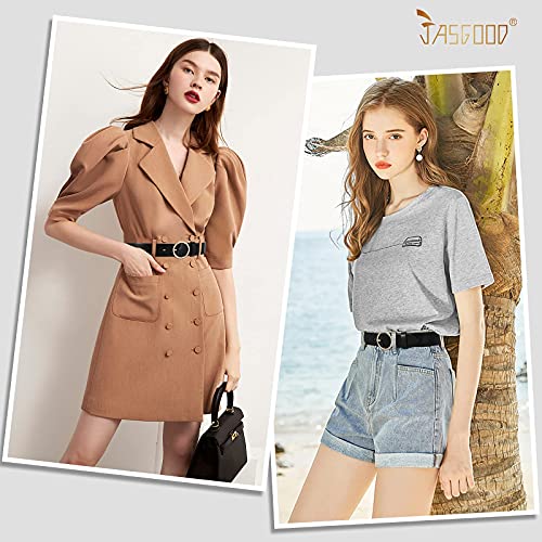 Jasgood, cintura da donna in pelle con fibbia ad