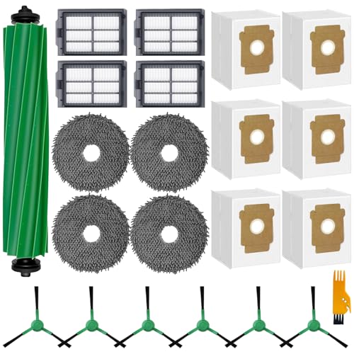 Homruich 22 piezas Accesorios para iRobot Roomba Plus 505/405 Combo Robot de Aspiradora Piezas de Repuestos, 1 Cepillo Principal, 4 Toallitas, 4 Filtros, 6 Bolsas de Polvo, 6 Cepillos Laterales