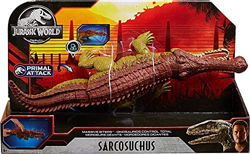 Jurassic World Toys Massive Biters Sarcosuchus Dinosaur Action Figure Toy, Posable Large Species, Strike & Chomp Motion #TOP5