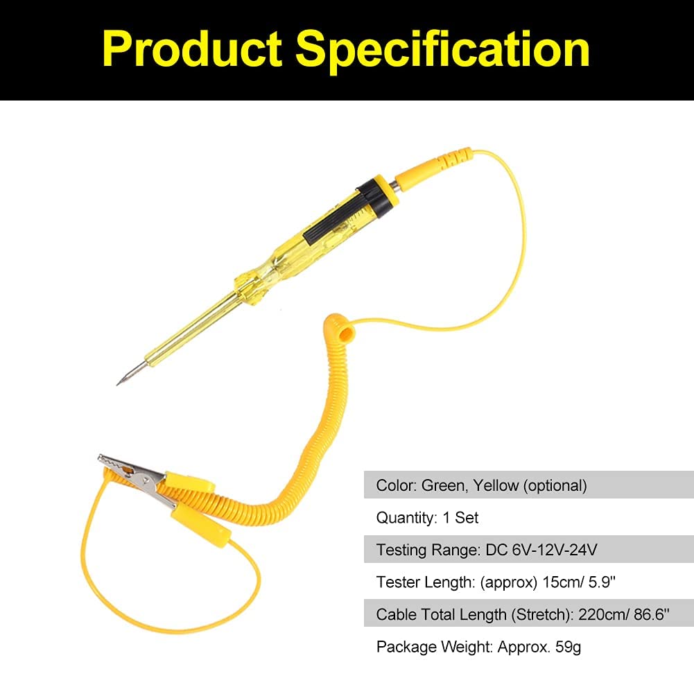 Car Fuse Tester, Keenso 6V/24V Continuity Test Light Electrical Circuit
