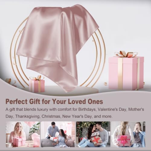 Image of LYSHIN Pink Silk Pillowcases 2 Pack Queen Size with Zipper | 19 Momme Mulberry Silk Pillow Cases for Skin and Hair, Anti-Acne, Hypoallergenic, Cooling, Beauty Sleep, Gifts for Women