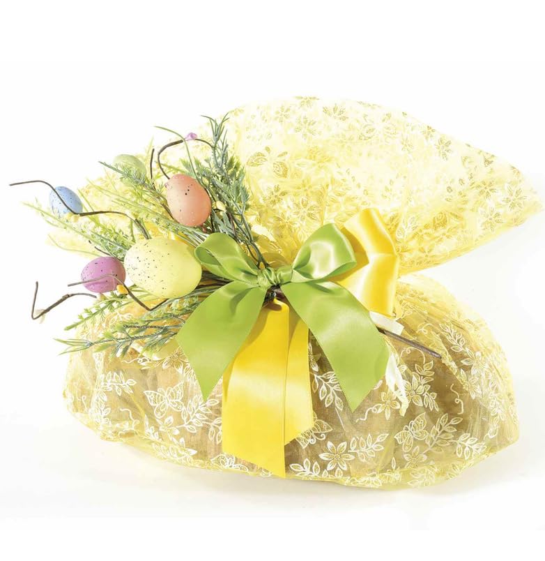 Gruppo Maruccia - Rametti Pasquali con Foglie e Uova - Fiori Artificiali per Composizioni, Decorazioni e Ghirlande Fai da Te - 10 Pezzi
