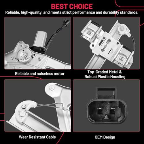 Image of BDFHYK 741-761 Power Window Regulator with Motor Front Right for Buick Lesabre 2000 2001 2002 2003 2004 2005 00 01 02 03 04 05