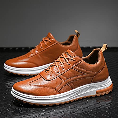 Chaussures pour hommes baskets casual cuir mode laçage plain - 4