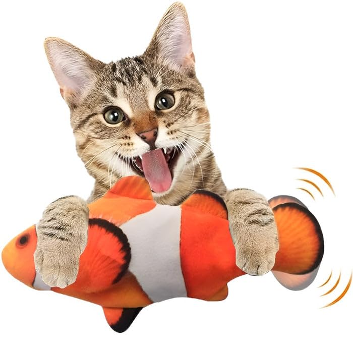 Pampered Tails 3D Print Floppy Fish Toy with Dancing Tail | Simulation Cat Toys to Keep Your Pet Active | Interactive Wagging Moving Cat Fish for Cat Training & Pet Play (Orange) (B0D6VKNDSH) Amazon Price History, Amazon Price Tracker