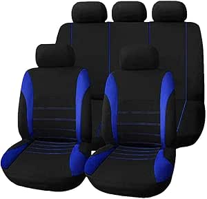 Pelle Auto Set Coprisedili Per Audi A4 Avant 2017 2018 2019 2020 2021, Traspirante Antiscivolo Impermeabile Confortevole 5-Posti Pelle Set Coprisedili Protezioni, Impermeabile Copri Sedile Auto (Colo